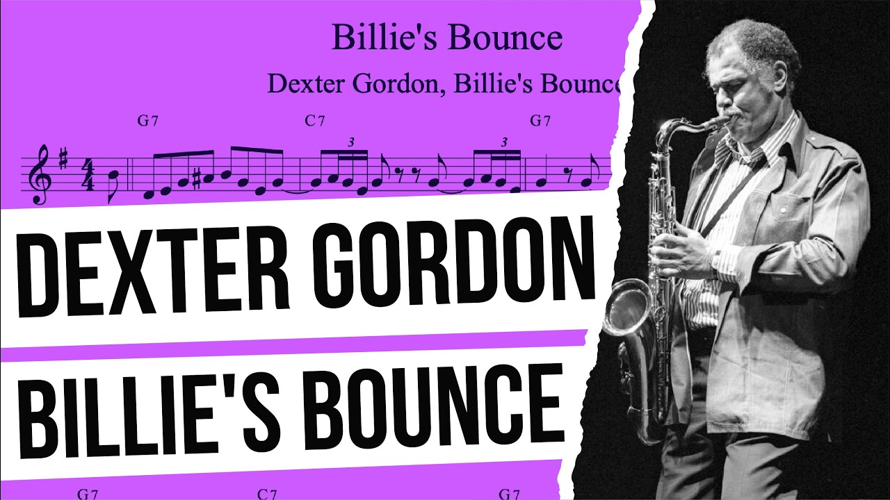 Dexter Gordon - Billie's Bounce - Tenor Saxophone Melody & Solo Transcription (Bb)
