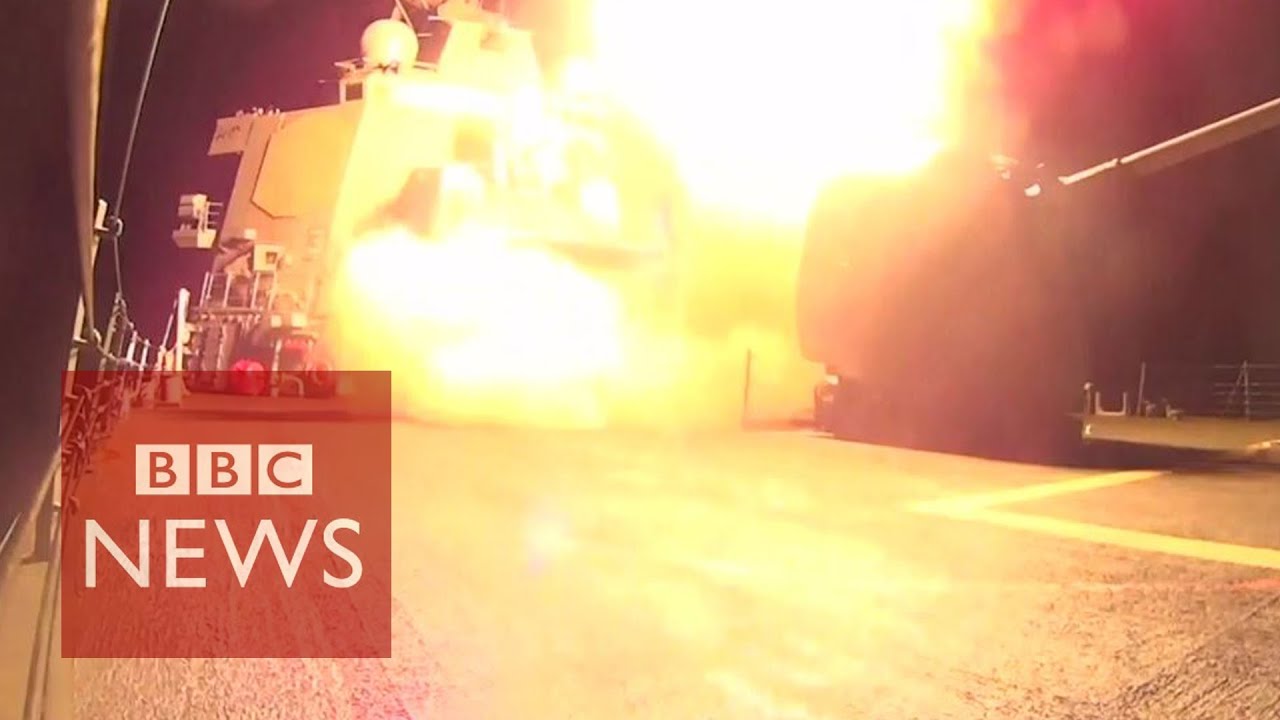 Video shows US missile launches against Islamic State in Syria- BBC News