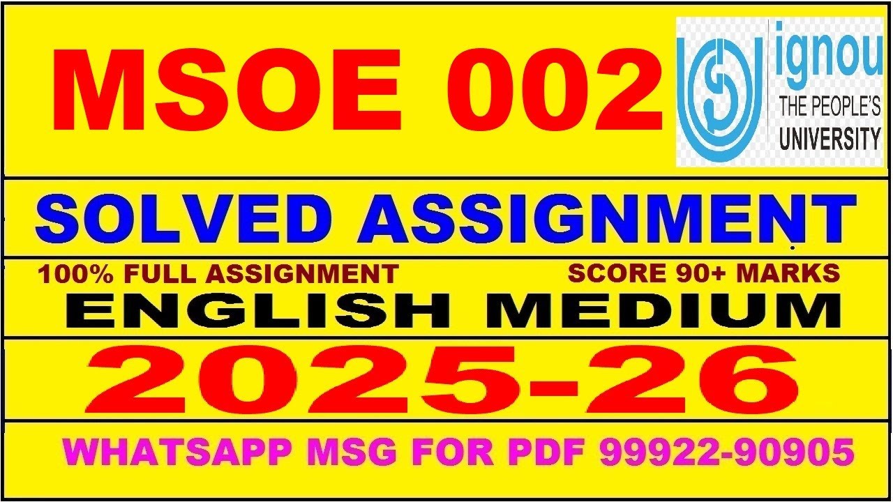 MSOE 002 solved assignment 2025-26 in English || msoe 002 solved assignment 2026 || msoe2 2025-26