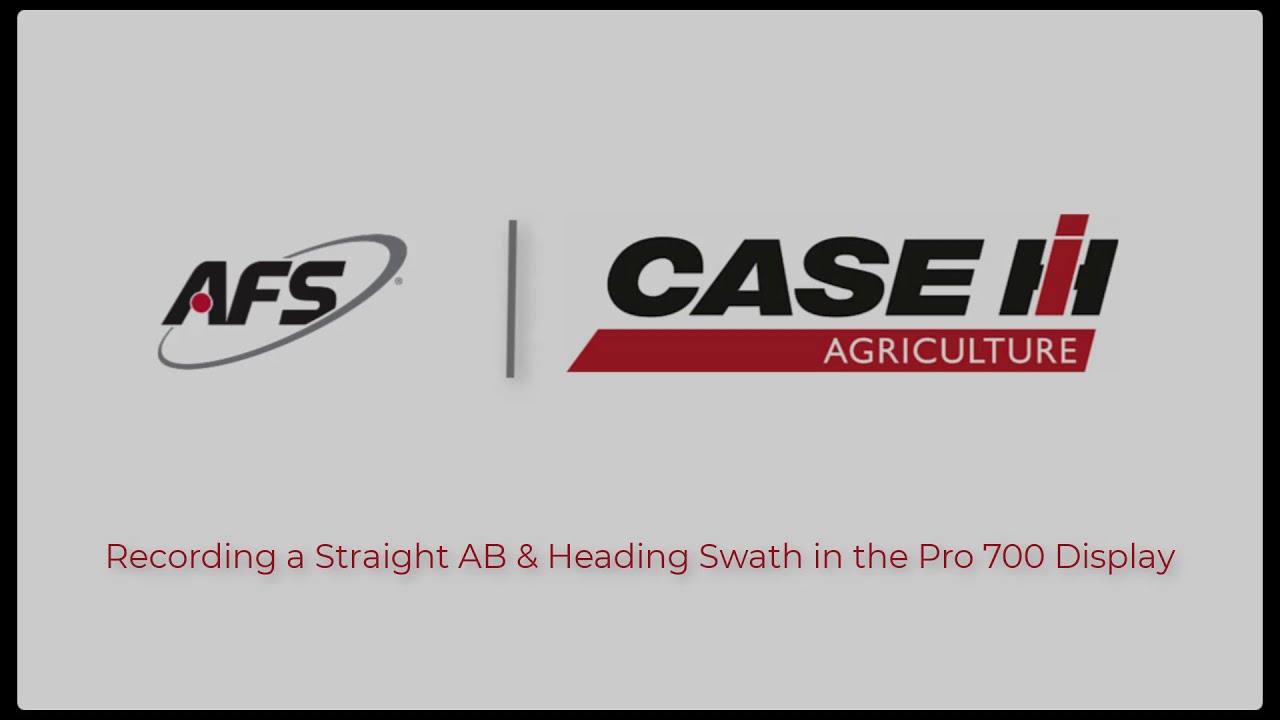 Recording a Straight AB and Heading Swath in the Pro 700 Display