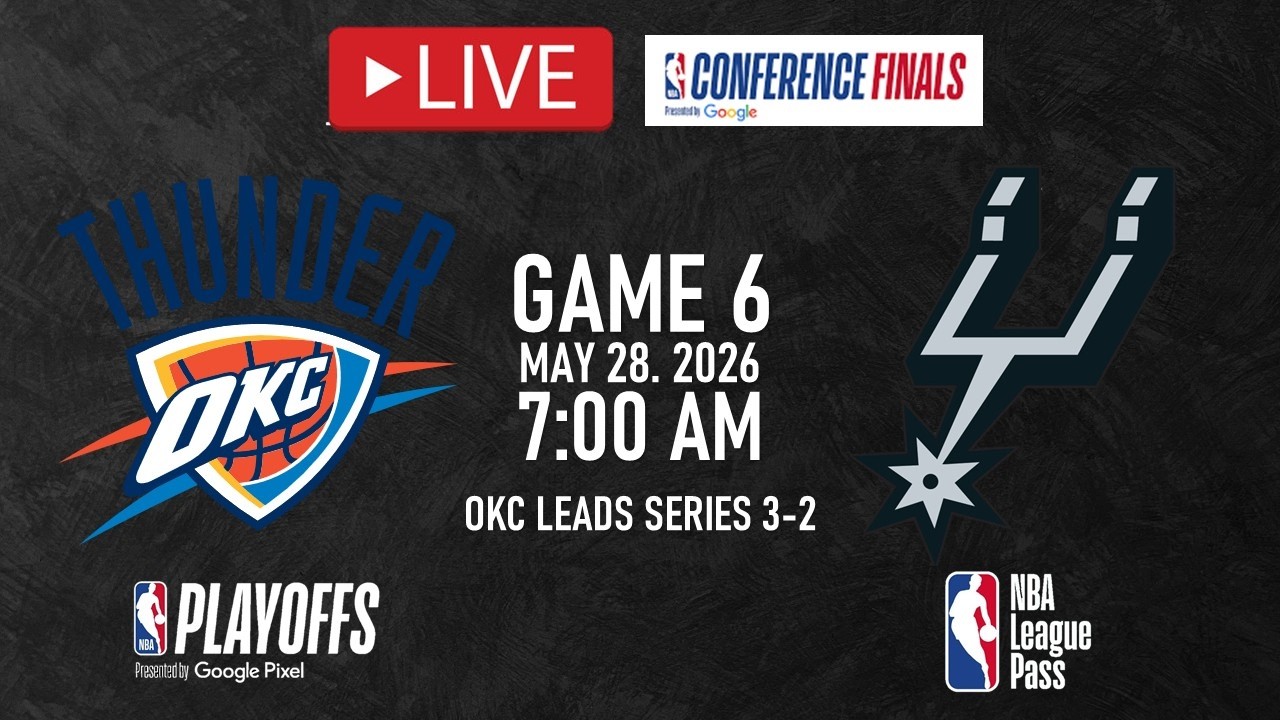 NBA В ПРЯМОМ ЭФИРЕ! San Antonio Spurs против Oklahoma City Thunder, ПРЯМАЯ ТРАНСЛЯЦИЯ, МАТЧ 6 | П...
