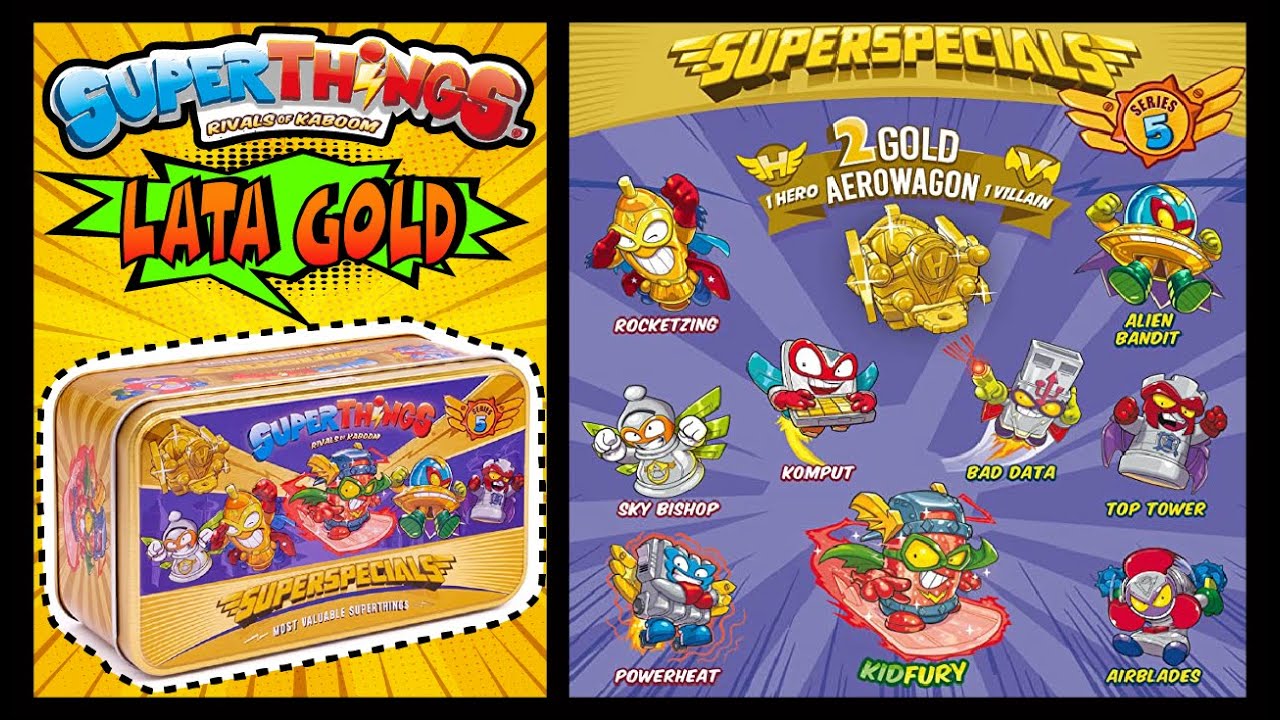 😱🌟 SUPERTHINGS ESPECIAL LATA DORADA SERIE 5 ⚡ UNBOXING ULTRARARO KID FURY  ⚡ superspecials gold
