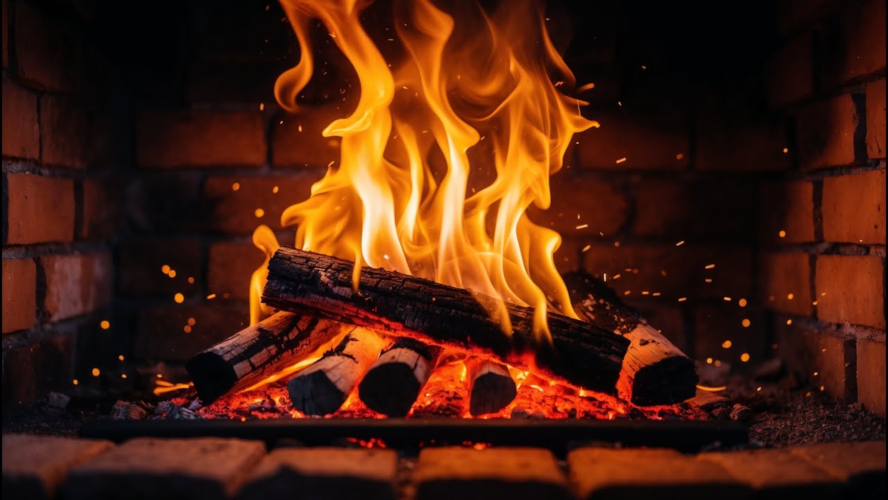 Golden Glow Fireplace: Calming Flames & Gentle Crackles to Relax, Sleep, and Unwind
