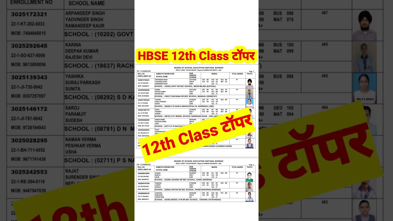 HBSE 12th Class टॉपर l Hbse 12 class topper l Hbse 12th result l Hbse Result l Hbse 12th topper
