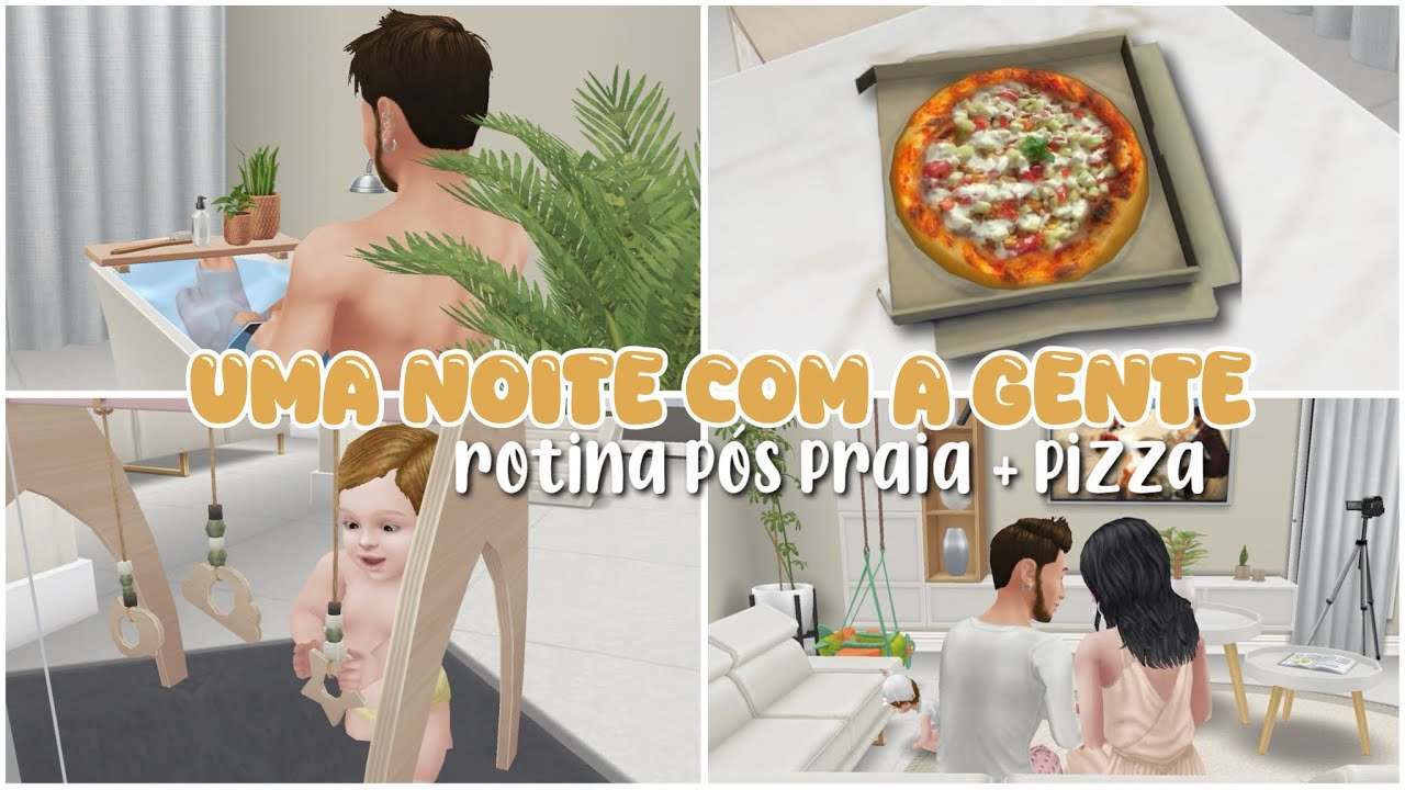 {🍕} Vlog: Noite pós praia + pizza 😴 - THE SIMS FREEPLAY 