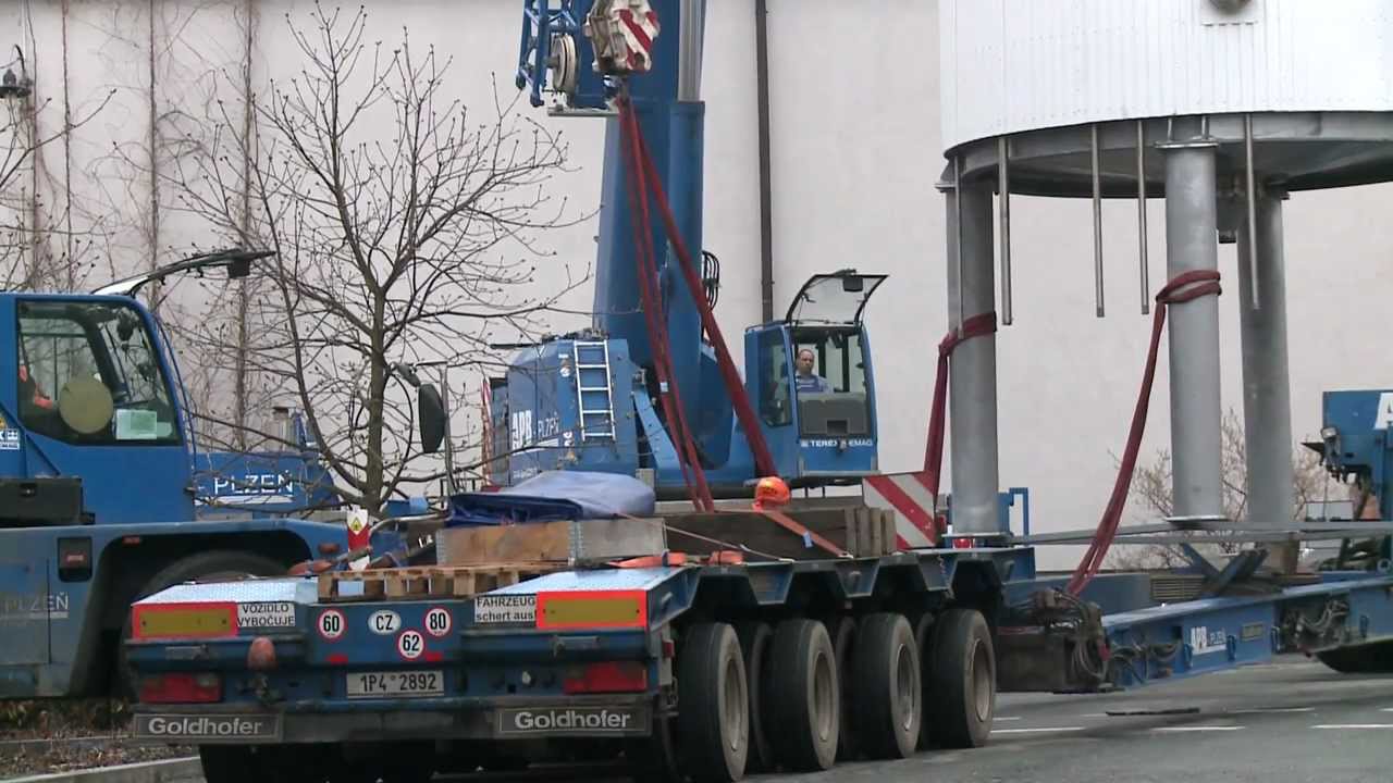 APB Plzeň - ukládání pivních tanků - pivovar Kozel Velké Popovice