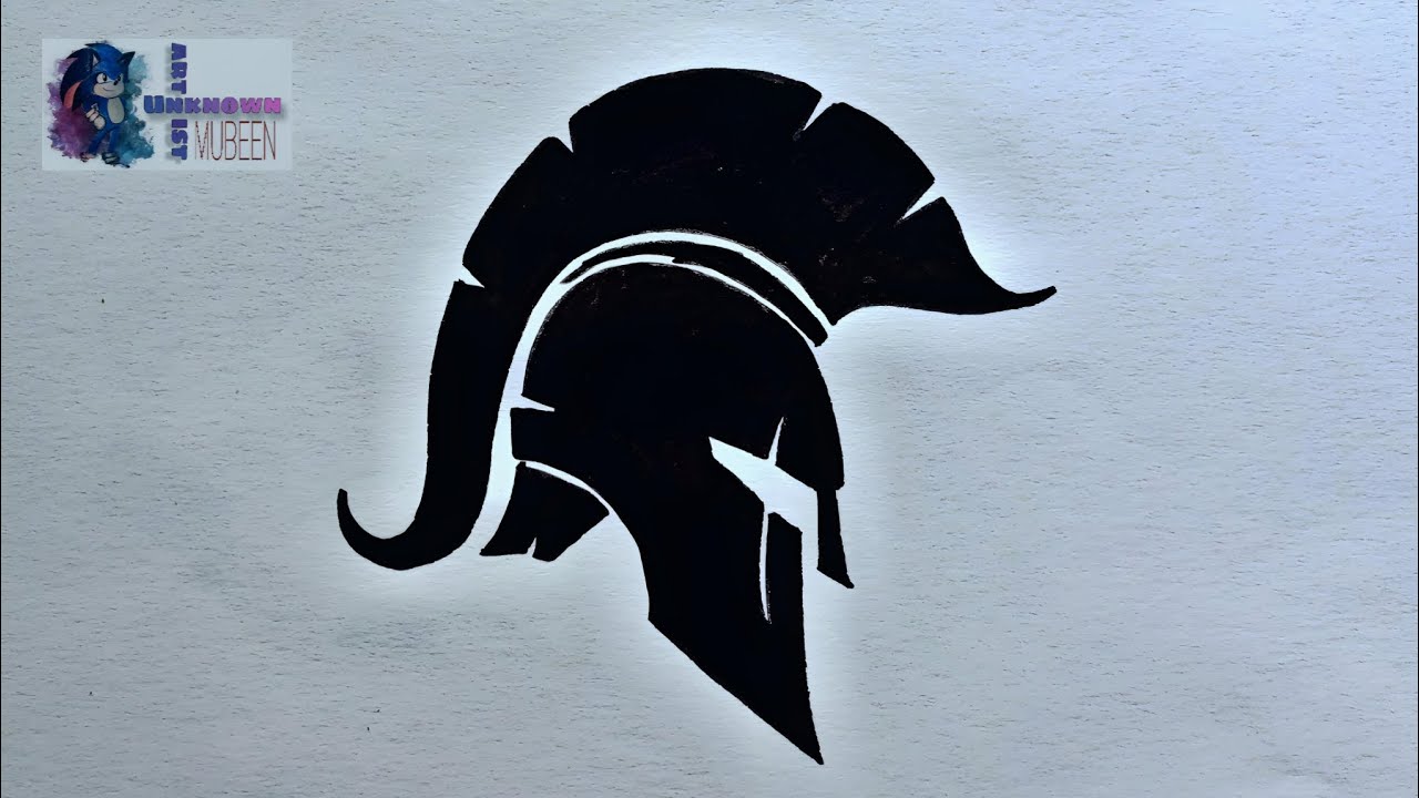 [ Ancient Greek Helmet ] How to Draw a Spartan Helmet Tattoo Drawing Easy @DrawSoCute