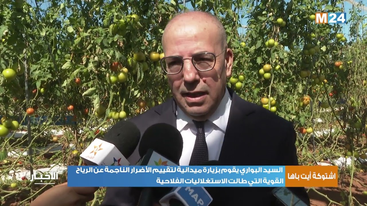 السيد البواري يقوم بزيارة لتقييم الأضرار الناجمة عن الرياح القوية التي طالت الاستغلاليات الفلاحية