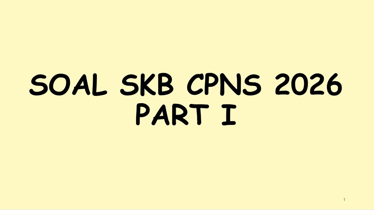 SOAL SKB CPNS BIDAN 2026 part 1