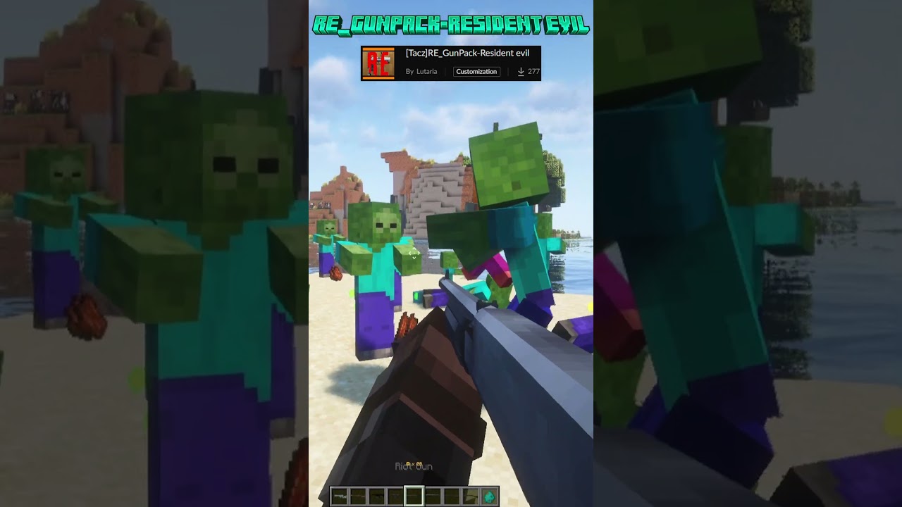 Minecraft Gun Mods ! #3 #shorts #minecraft