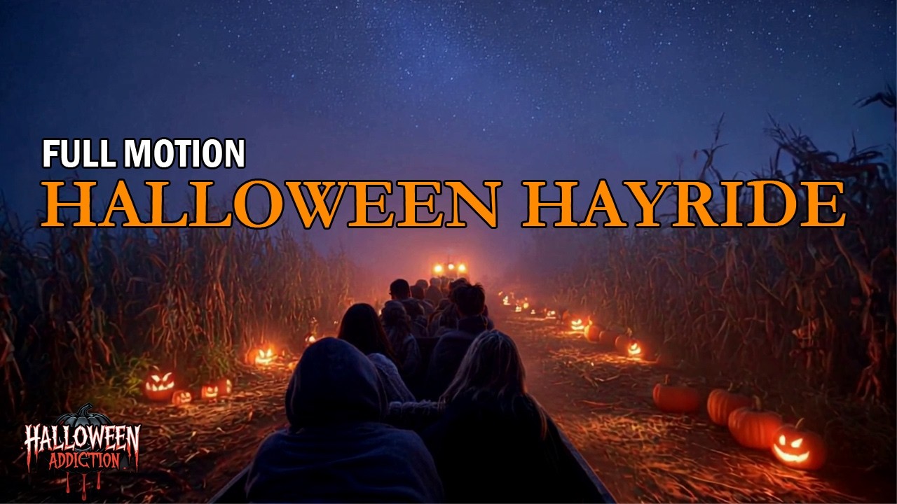 Halloween Hayride Through the Cornfield at Night | Autumn Ambience