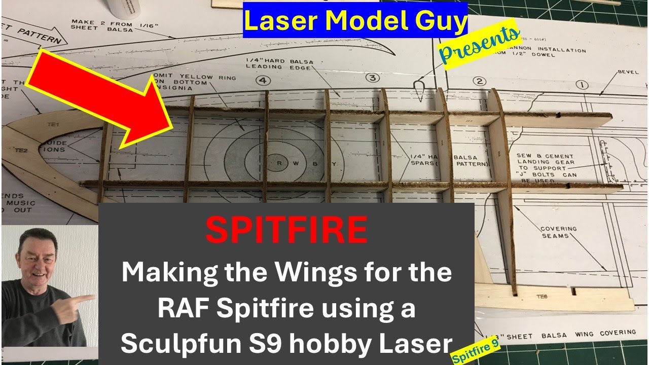 Как сделать крылья для истребителя Spitfire, используя идеально вырезанные детали с помощью хобби...