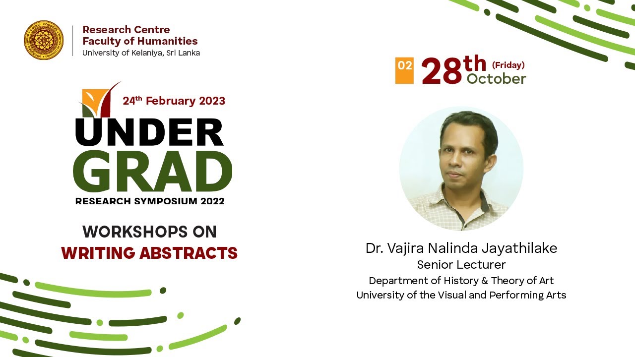 HUG2022- Workshop on Writing Abstracts (Sinhala Medium) 28th Oct 2022