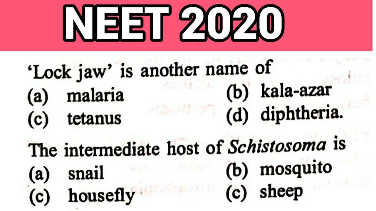 (31) very important mcqs for NEET 2020 || Human disease - Part -5