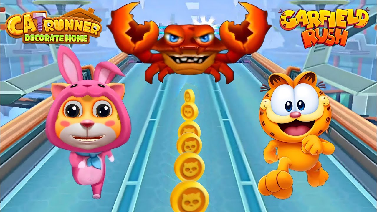 Garfield rush VS Cat runner best gameplay 🔥💯