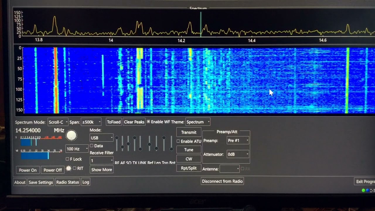 Icom IC-7300 Waterfall Display And Rig Control