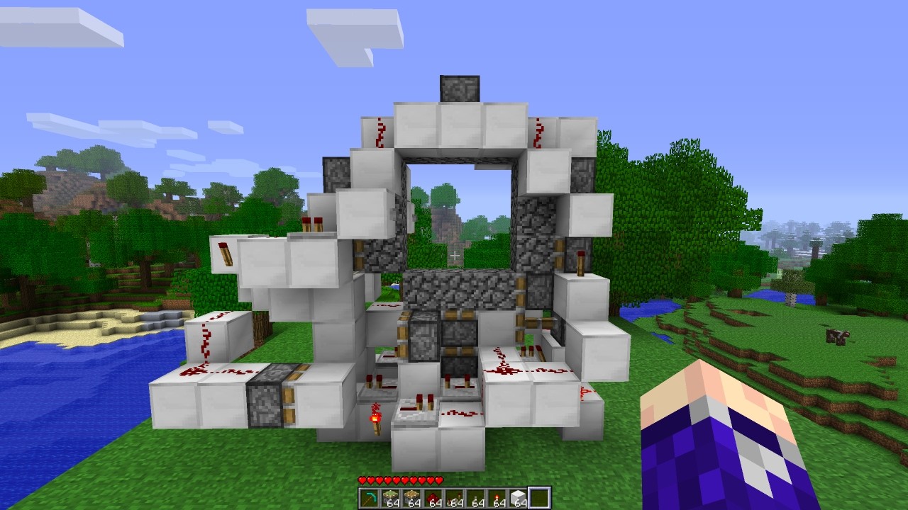 How to Build a 3x3 Piston Door in Minecraft Beta 1.7.3 - Tutorial