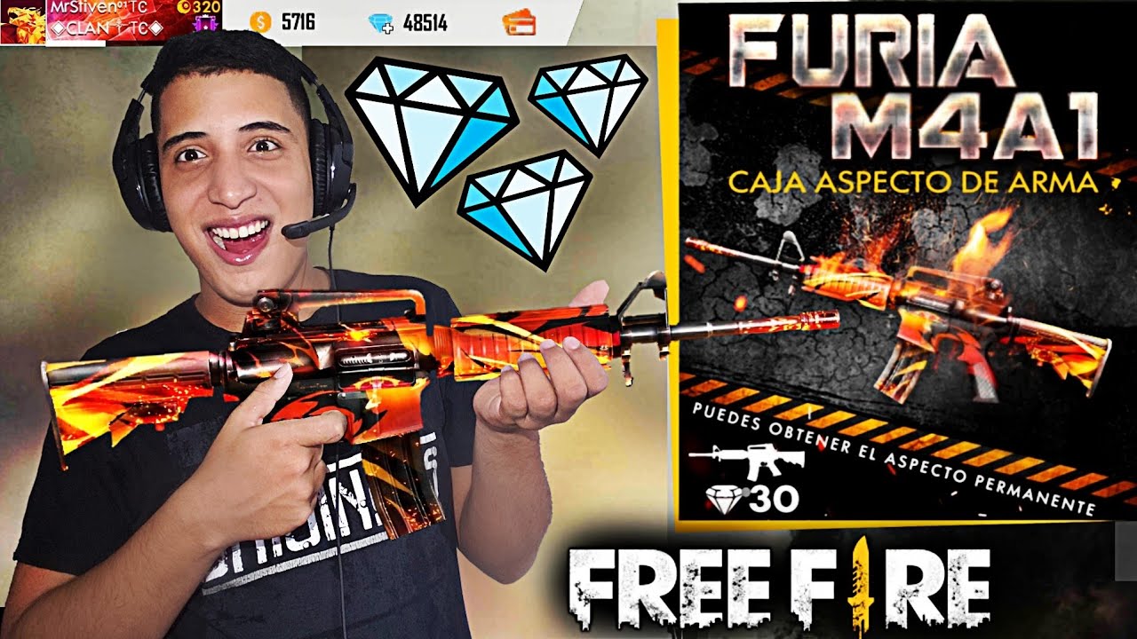 50k DE DIAMANTES PARA OBTENER LA NUEVA SKIN DE LA M4 (LOBO FLAMEANTE) •FREE FIRE•