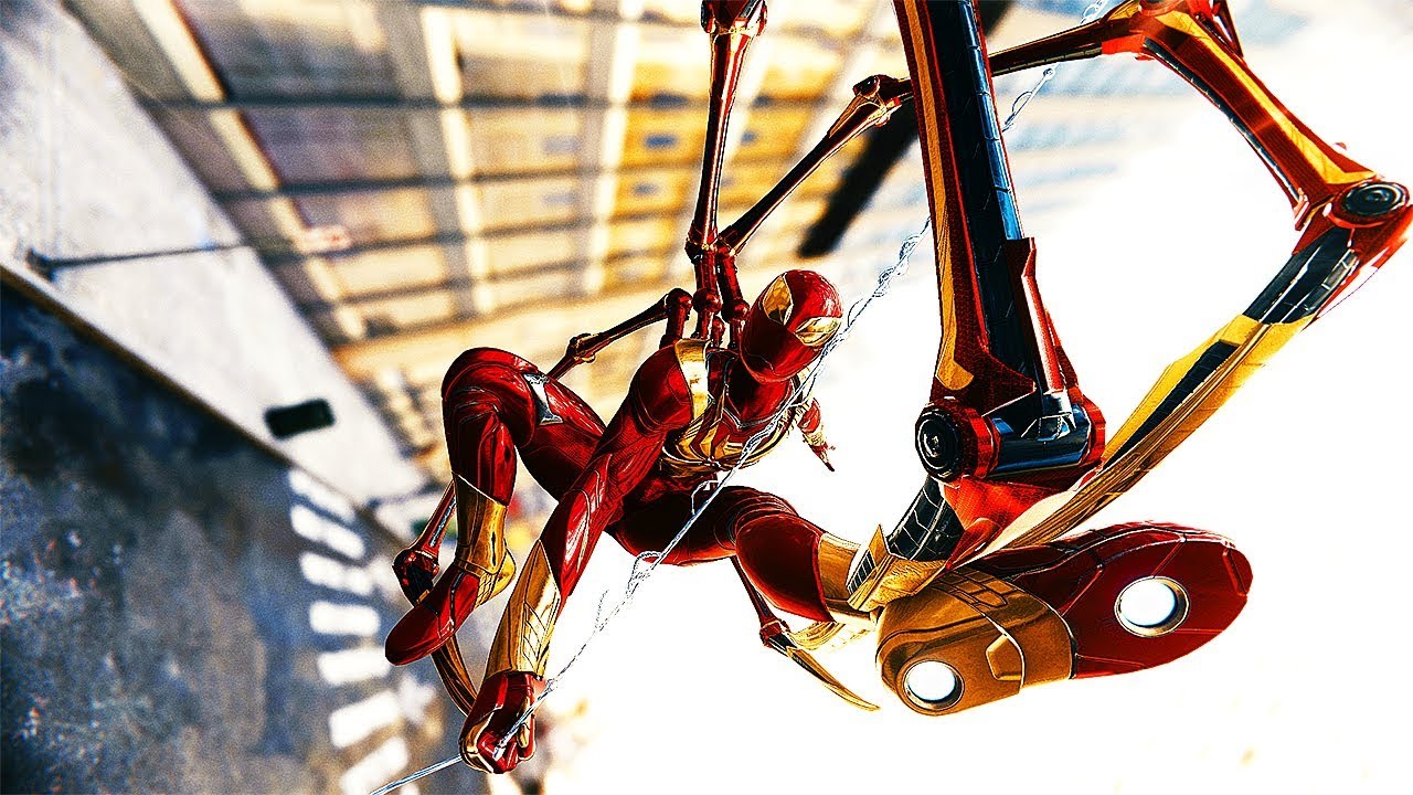 SPIDER-MAN PS4 Classic Iron Spider Suit Showcase (Free Roam Gameplay)