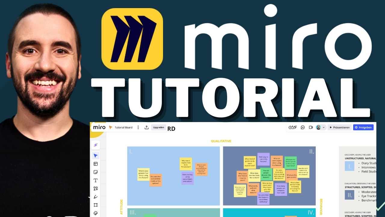 miro Tutorial 2026 - ALLE kostenlosen Funktionen erkl&auml;rt! Whiteboard und Kollaborationstool