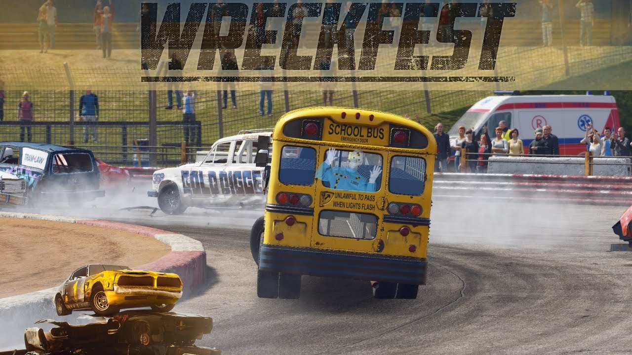 School Bus Demolition Derby + Race #wreckfest