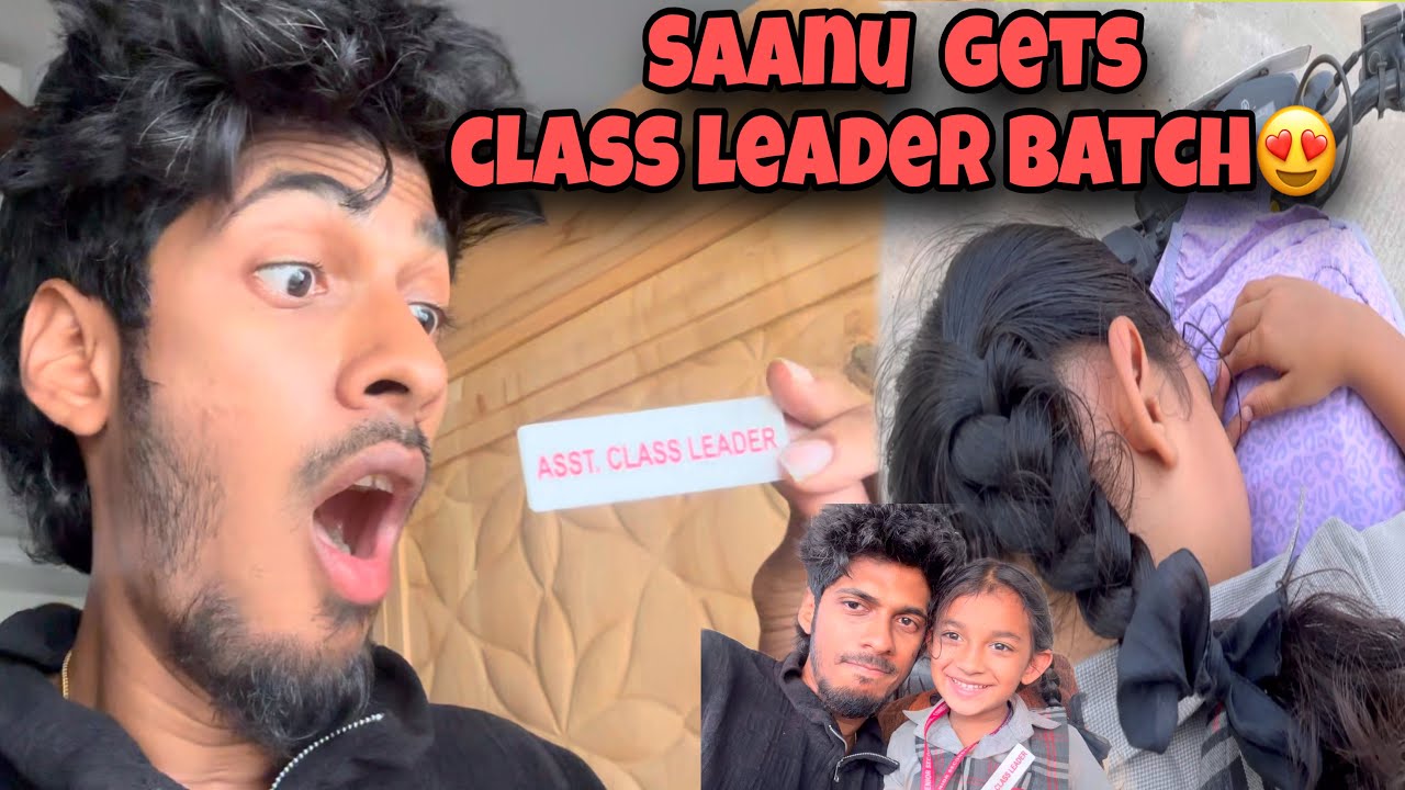 Saanu became class leader🤯|sha ku romba sandhosam 😍 #saanvikashree 