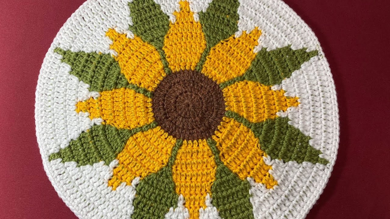 Tapete de Girasol a crochet paso a paso🌻🧶