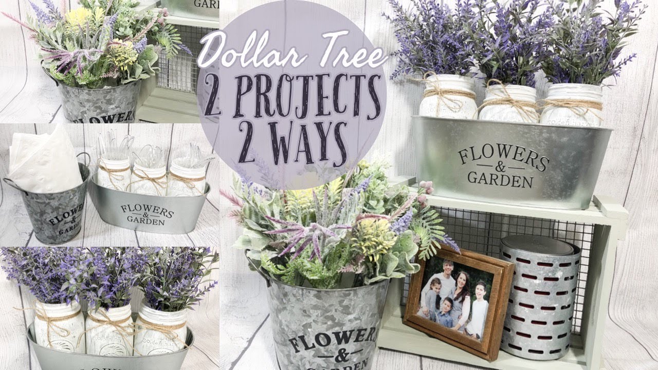 DOLLAR TREE FARMHOUSE DIYs | EASY SPRING DECOR | DOLLAR TREE IDEAS