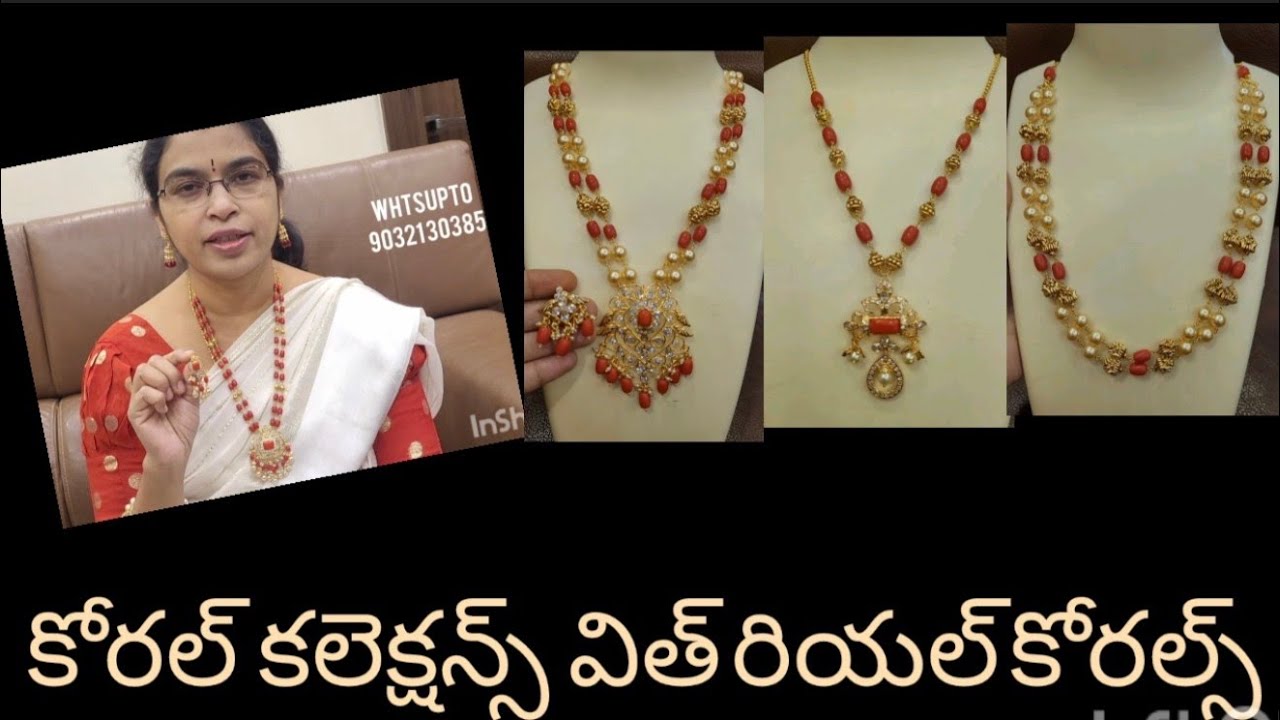 Latest #coral #collections #trending #necklace #real#pearls corals#forbooking whtsupto 90321 30385
