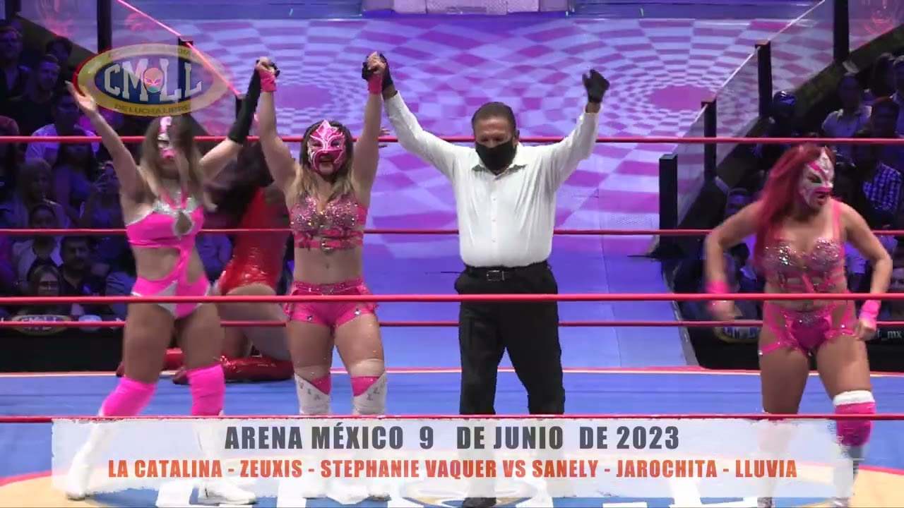CMLL - LA CATALINA - ZEUXIS - STEPHANIE VAQUER VS SANELY - JAROCHITA - LLUVIA/ARENA MÉXICO /09-06-23