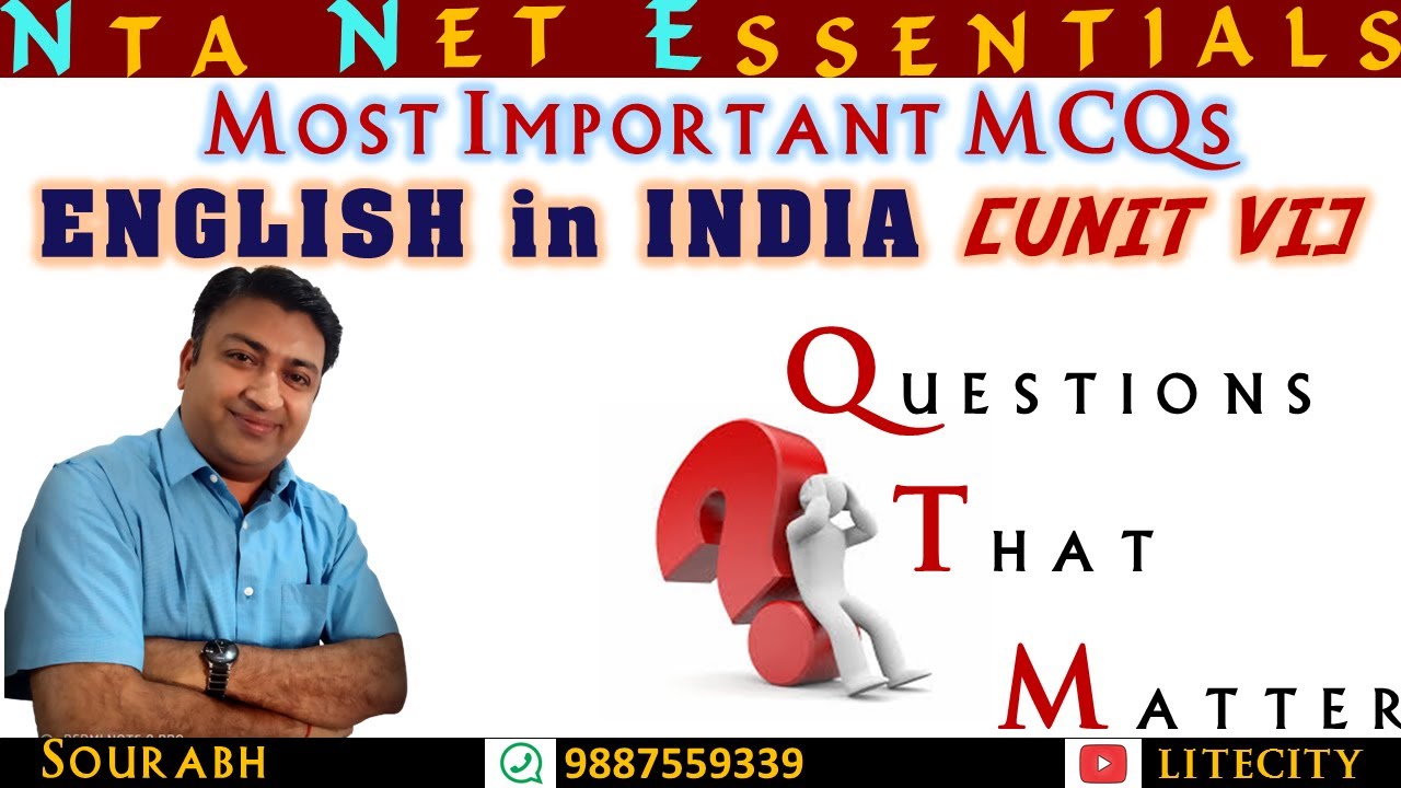 NTA NET English: MCQs on English in India [Unit VI] {QTM Series}