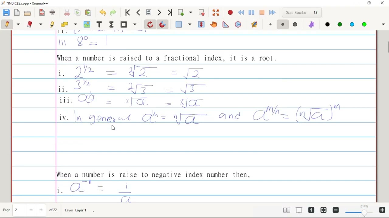 Laws of Indices
