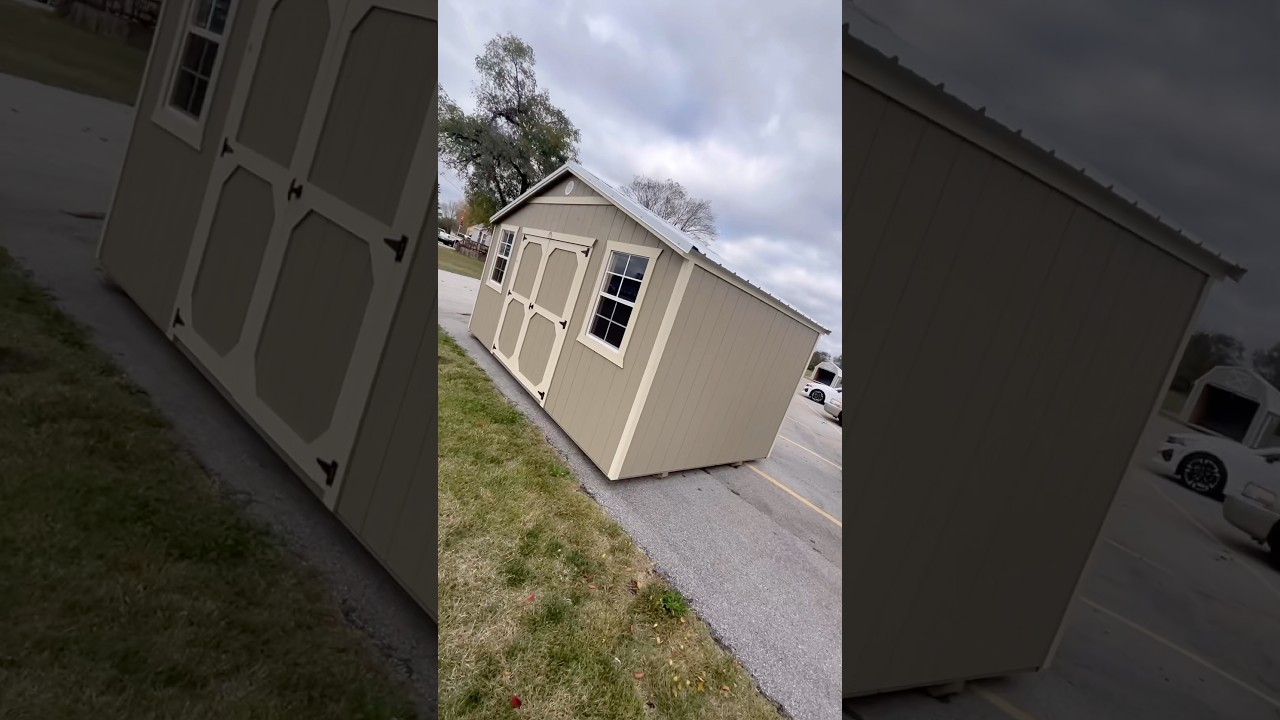 10x16 Best Value Utility Shed! Portable building, Wood, Tan, Shed Shak #reels #tour #smallbusiness