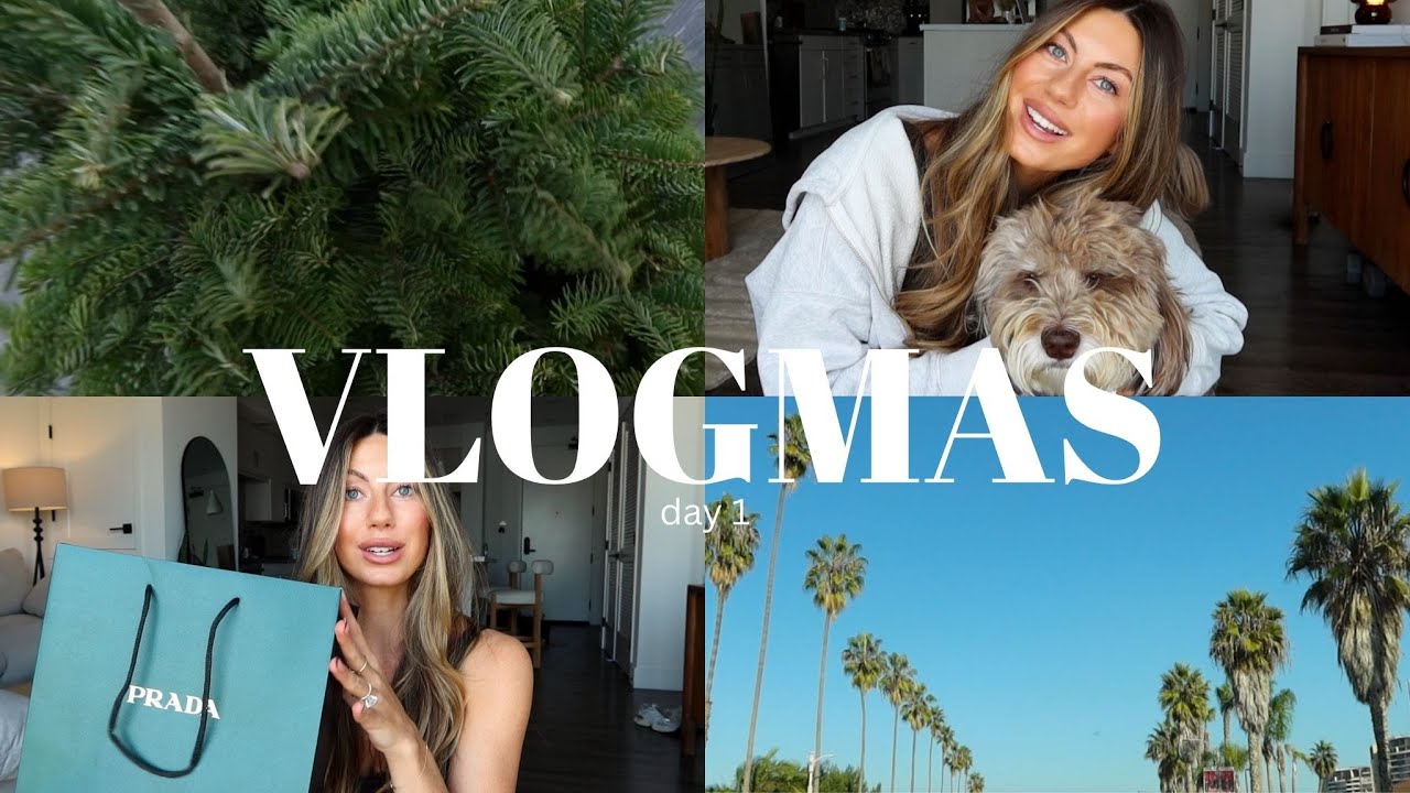 VLOGMAS, ДЕНЬ 1 🎄 Возвращаемся в Лос-Анджелес! Поход за продуктами, сброс рутины + покупка ёлки