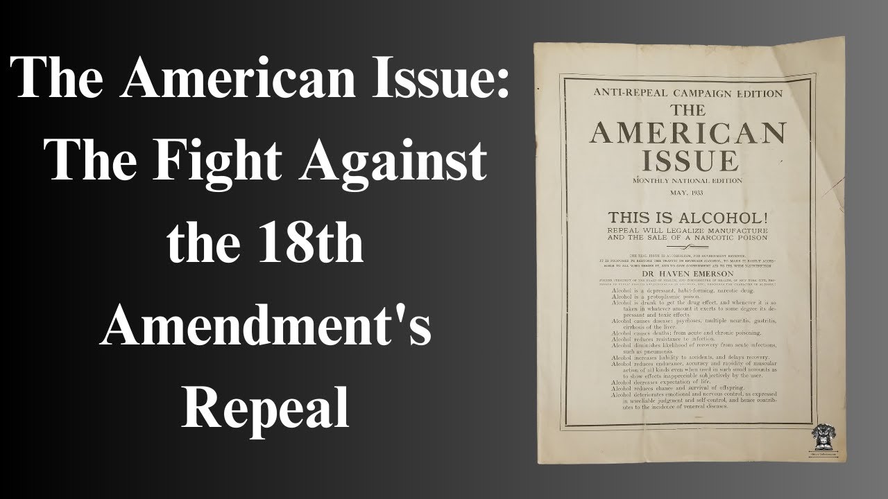 The American Issue: The Fight Against the 18th Amendment's Repeal: Audio Archive Recording