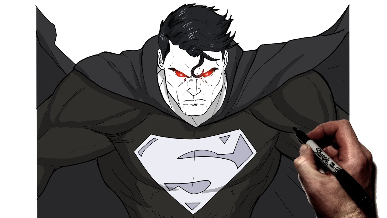How To Draw Superman Dark Suit | Step By Step | DC