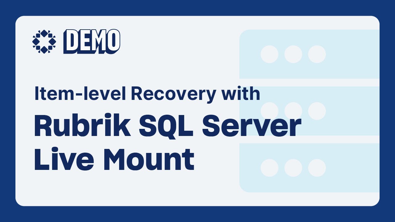 Восстановление на уровне элементов с помощью Rubrik SQL Server Live Mount