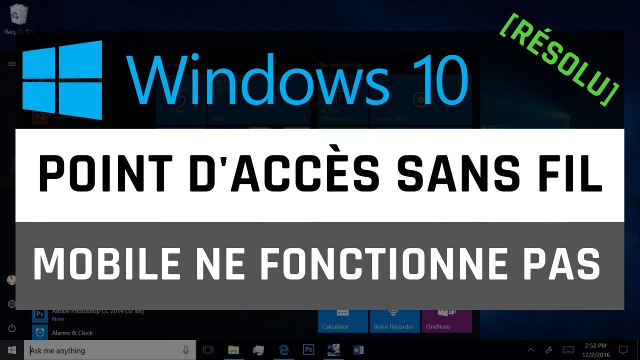 Point d'acc&egrave;s sans fil mobile ne fonctionne pas sur Windows 10