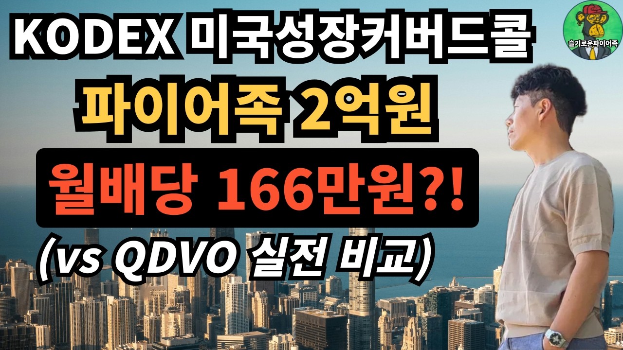 ⭐ KODEX 미국성장커버드콜액티브 2억 투자, 월 166만원 배당?! | QDVO 실전 비교