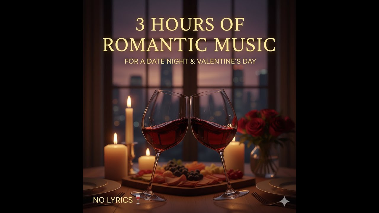 3 Hours of Romantic Date Night Music No Lyrics   Perfect for Valentine’s Day Dinner