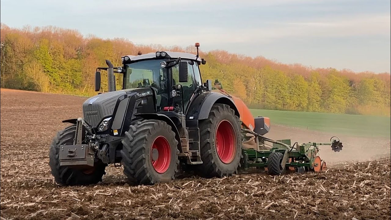 [fendt 828 back | amazone EDX 6000 2C] ⚫️🔴semis de maïs chez ETAFOS SARL🌽