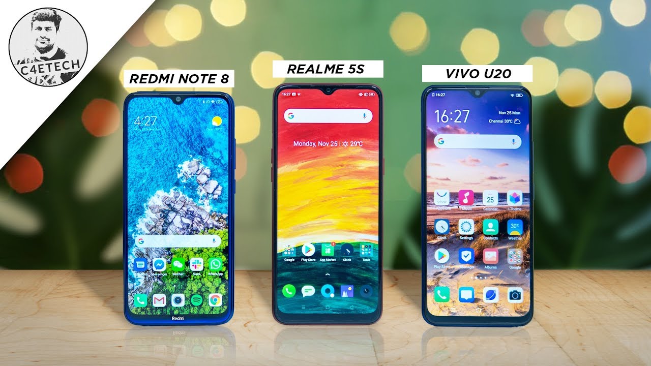 Vivo U20 vs Redmi Note 8 vs Realme 5s - Best 10k Smartphone 3 Way Comparison!