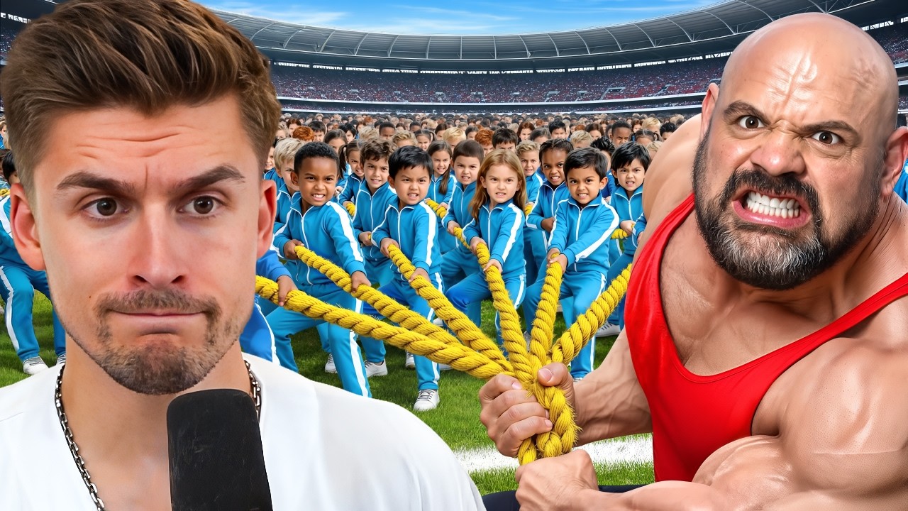 100 Kids vs World's Strongest Man is Insane