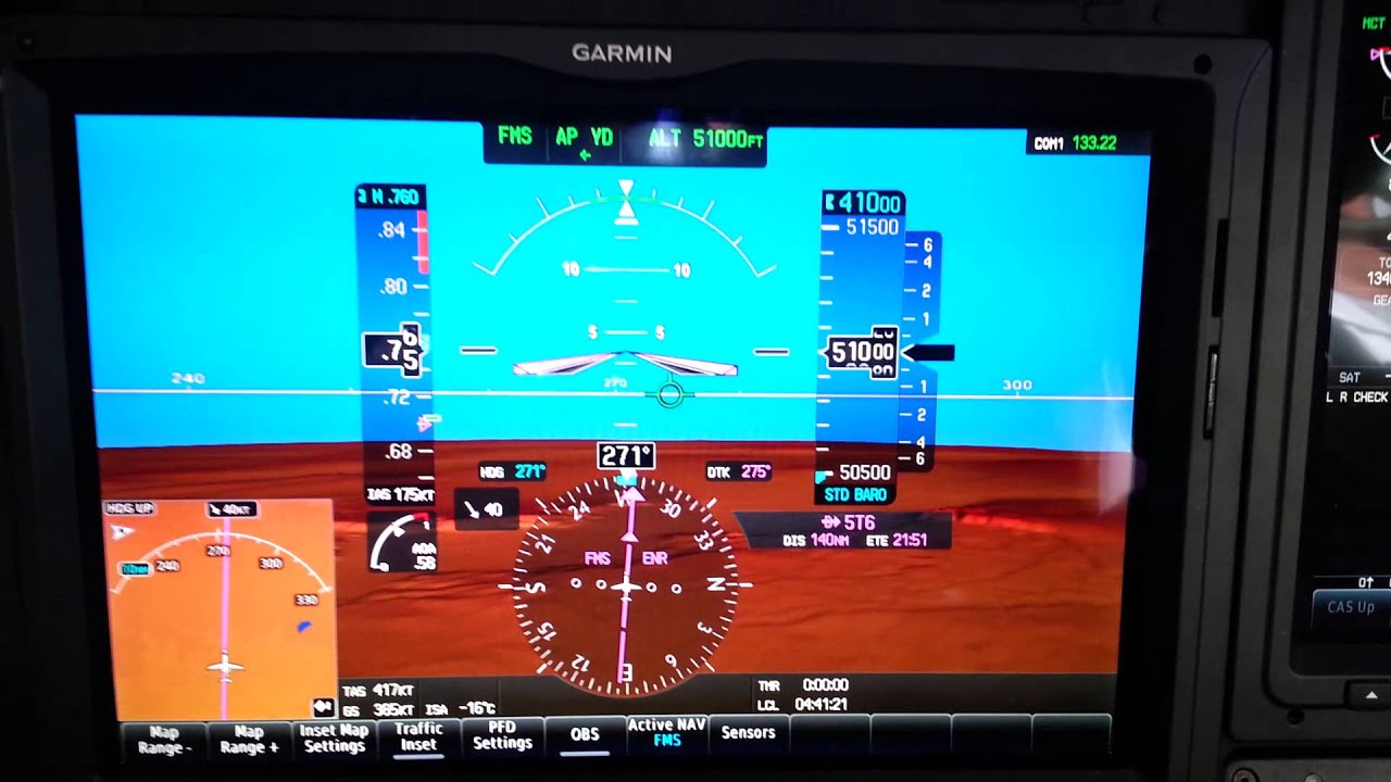 Learjet 70-001 arriving at FL 510