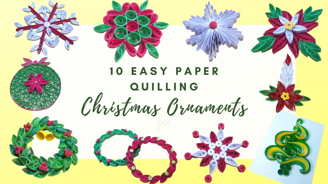 Paper Quilling Christmas Ornaments Tutorial | 10 Easy Diy Craft Ideas for Christmas 🎄✨