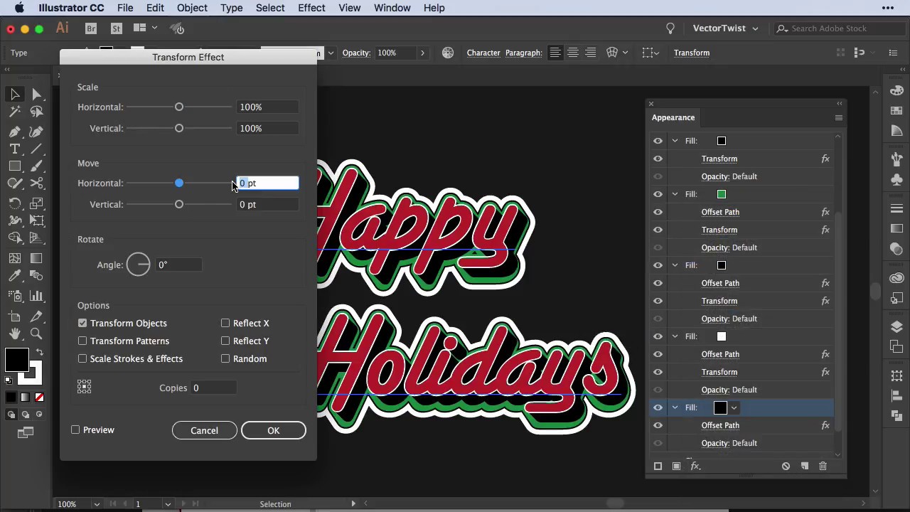 Illustrator Retro Text Effects: How to Use the Appearance Panel