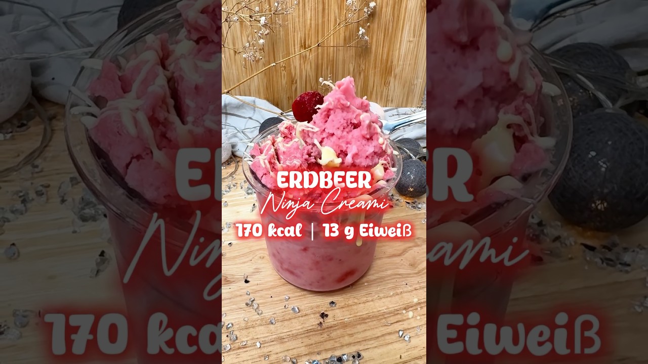 ERDBEER-PROTEIN-EIS 🍓✨#erdbeereis #proteinrezepte #ninjacreami #gesundnaschen #kalorienarm