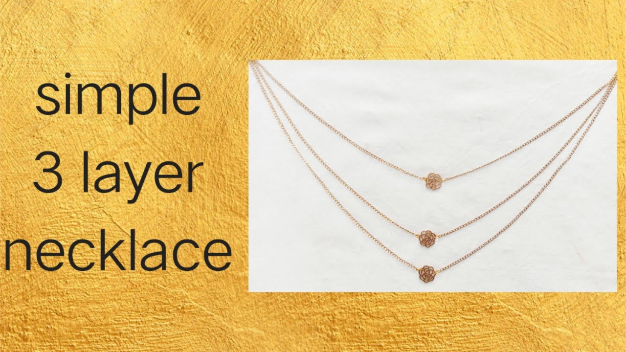 simple 3 layer necklace | how to make simple necklace at home | DIY necklace