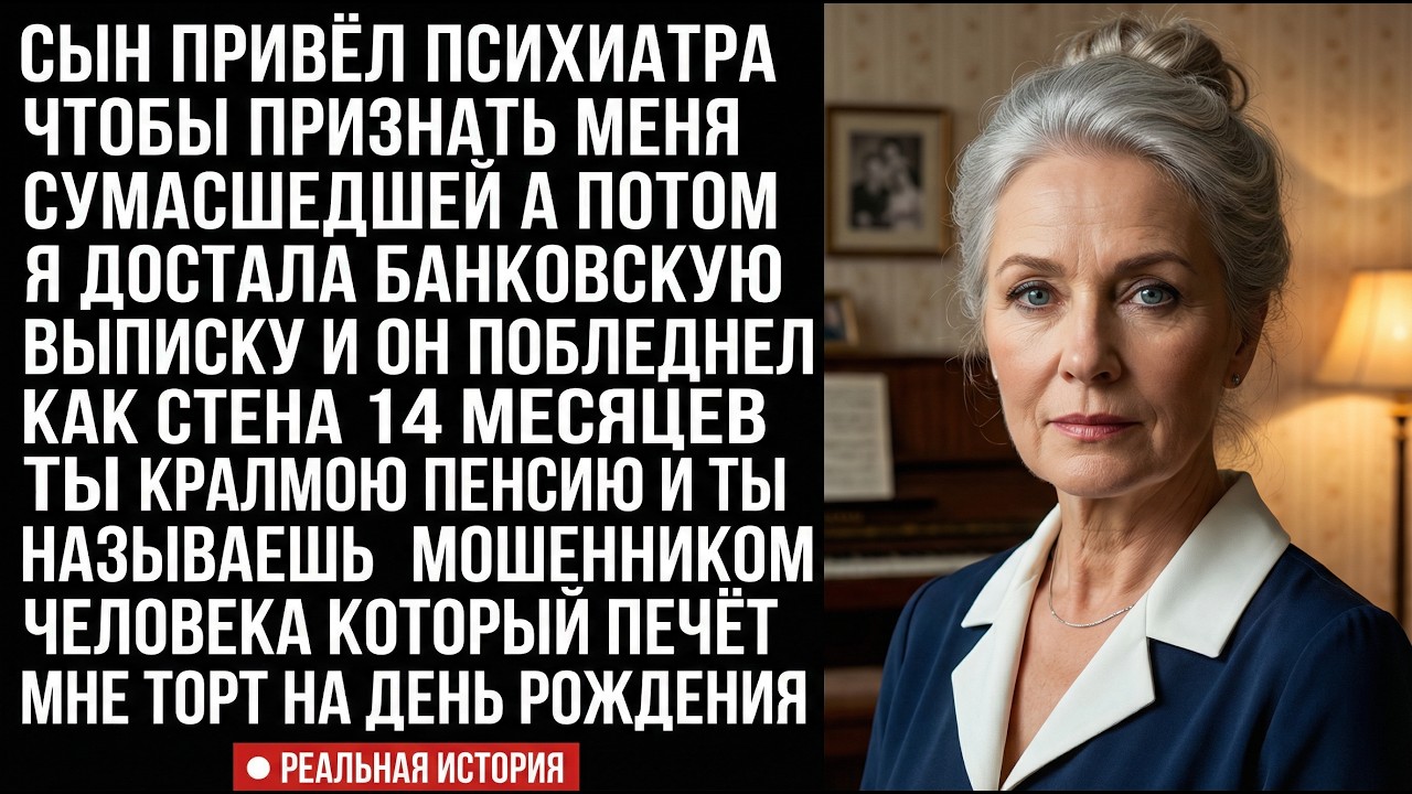 Сын привёл психиатра, чтобы признать меня безумной. Но когда я достала банковскую выписку...