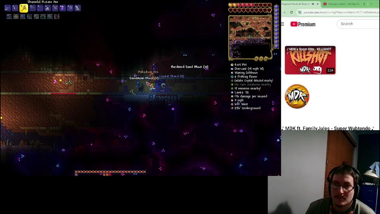 Terarria Nerdventures: grinding for Plantera gear.